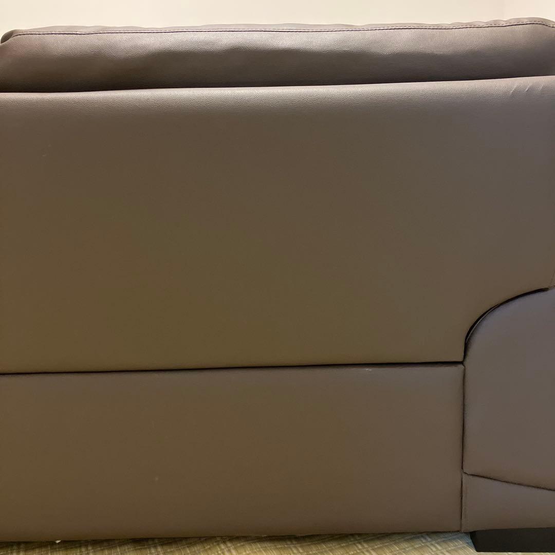 【美品・送料込】ニトリ　ブラウン 3人掛けソファ 合皮