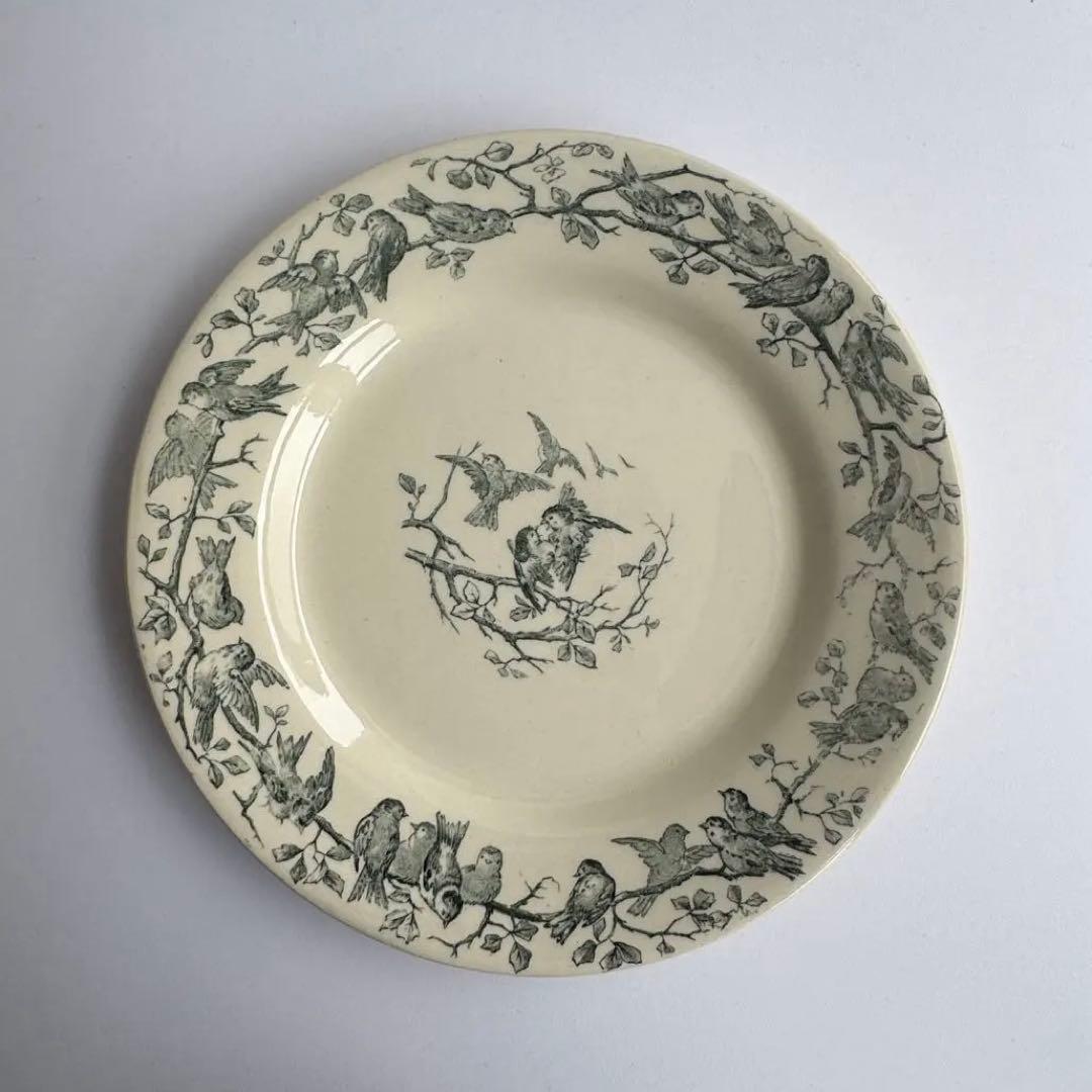 美品　フランスアンティーク　Gien AVIARY ディナープレート