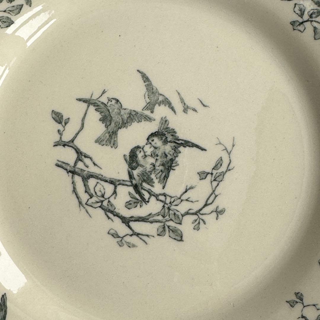 美品　フランスアンティーク　Gien AVIARY ディナープレート