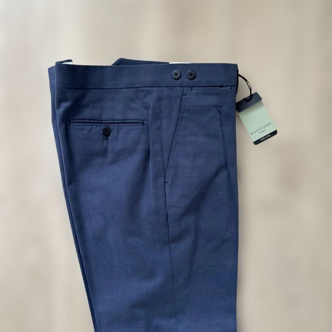 タグ付き未使用！DALCUORE TROUSERS 伊勢丹購入 ベルトレスパンツ