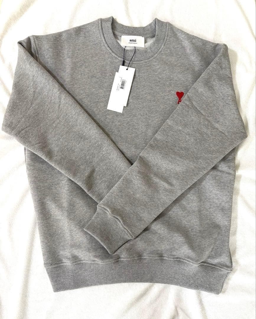 【ラスト１点】 AmiParis トレーナー スウェット グレー 灰色 Sサイズ