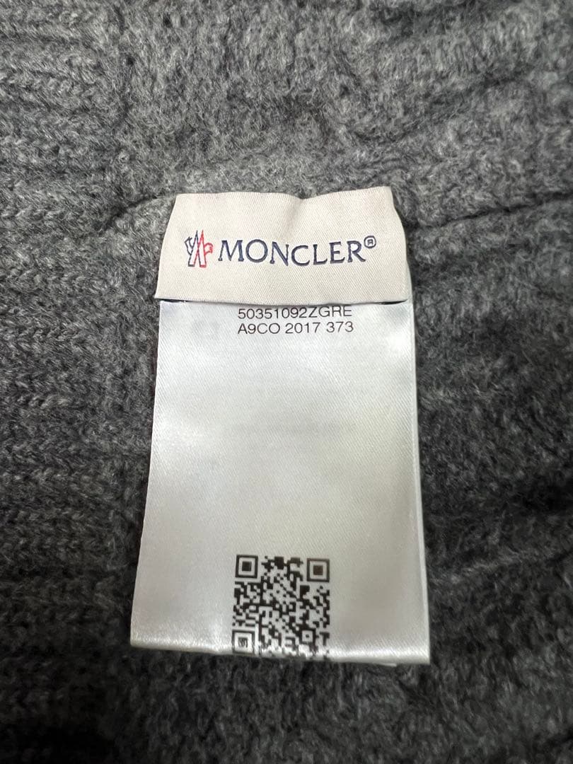 MONCLER ケーブル編み ビーニー グレー