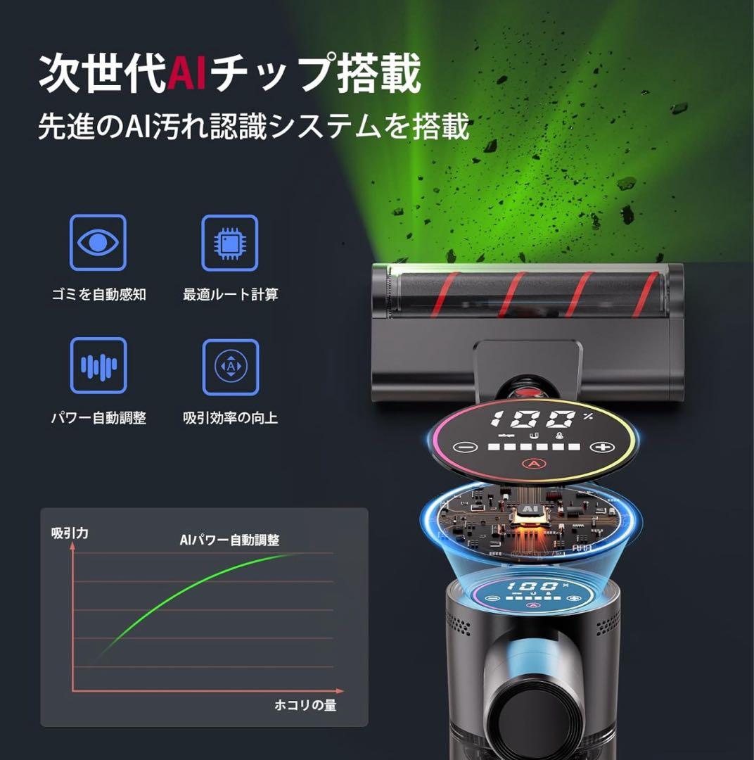 掃除機⭐️コードレス 業界初 独立モーター自走式 70Kpa 超強力吸引 軽量