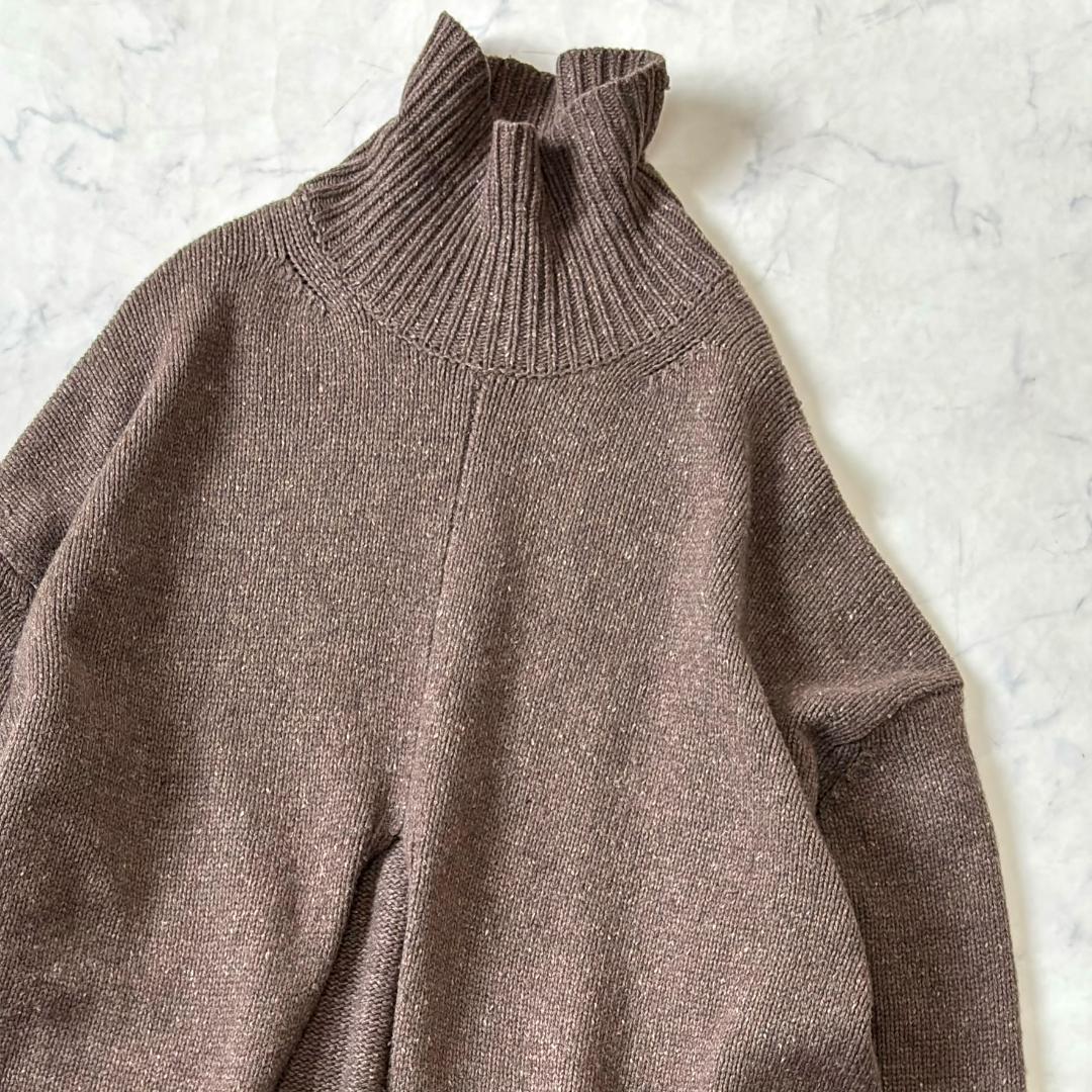 マディソンブルー タートルネックニット ワンピース ブラウン tn5