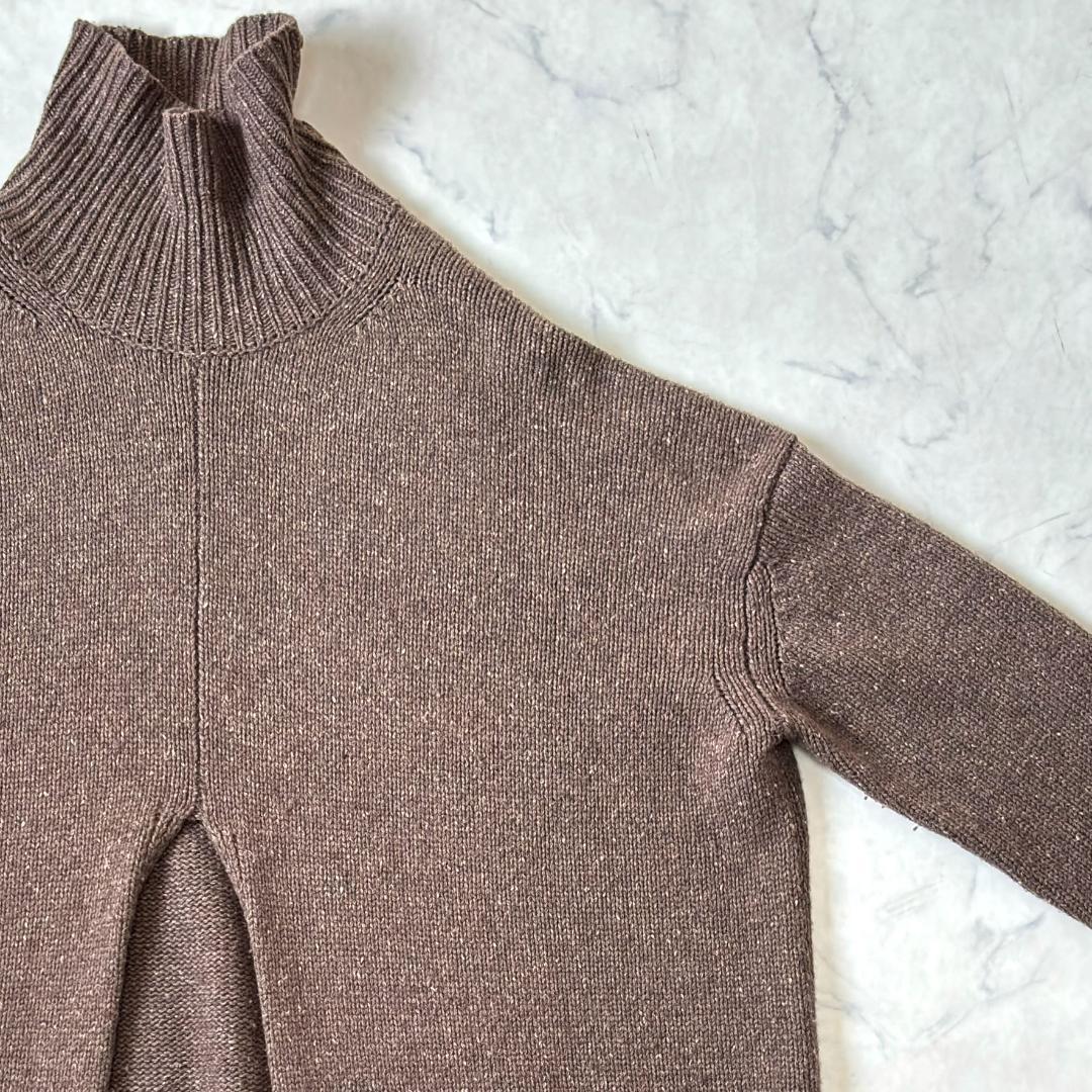 マディソンブルー タートルネックニット ワンピース ブラウン tn5