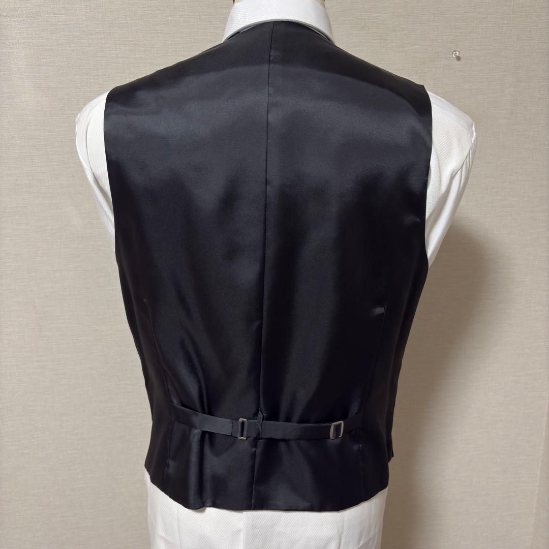 未使用 光沢 パーソンズフォーメン スリーピース スーツ ブラック AB6 花柄