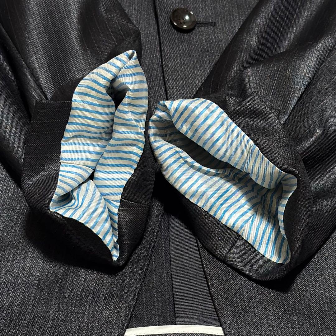 未使用 光沢 パーソンズフォーメン スリーピース スーツ ブラック AB6 花柄