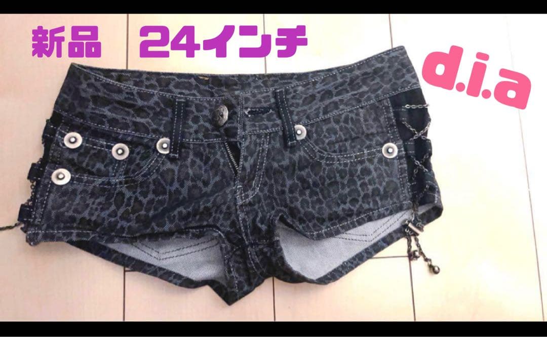 d.i.a ギャル　オラオラ　キャバ嬢レオパードプリント デニムショートパンツ
