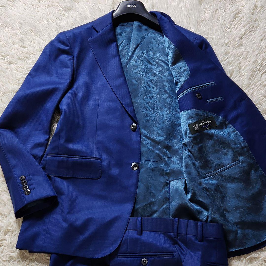 極美品✨XL相当 DORMEUIL スーツ セットアップ ペイズリー総柄