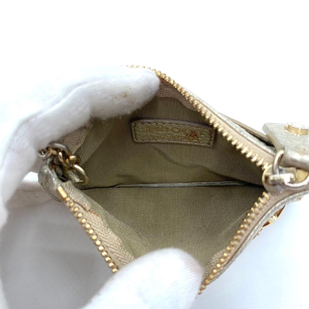 美品　JIMMY CHOO 星型スタッズ ケース　ゴールド　キーリング付き