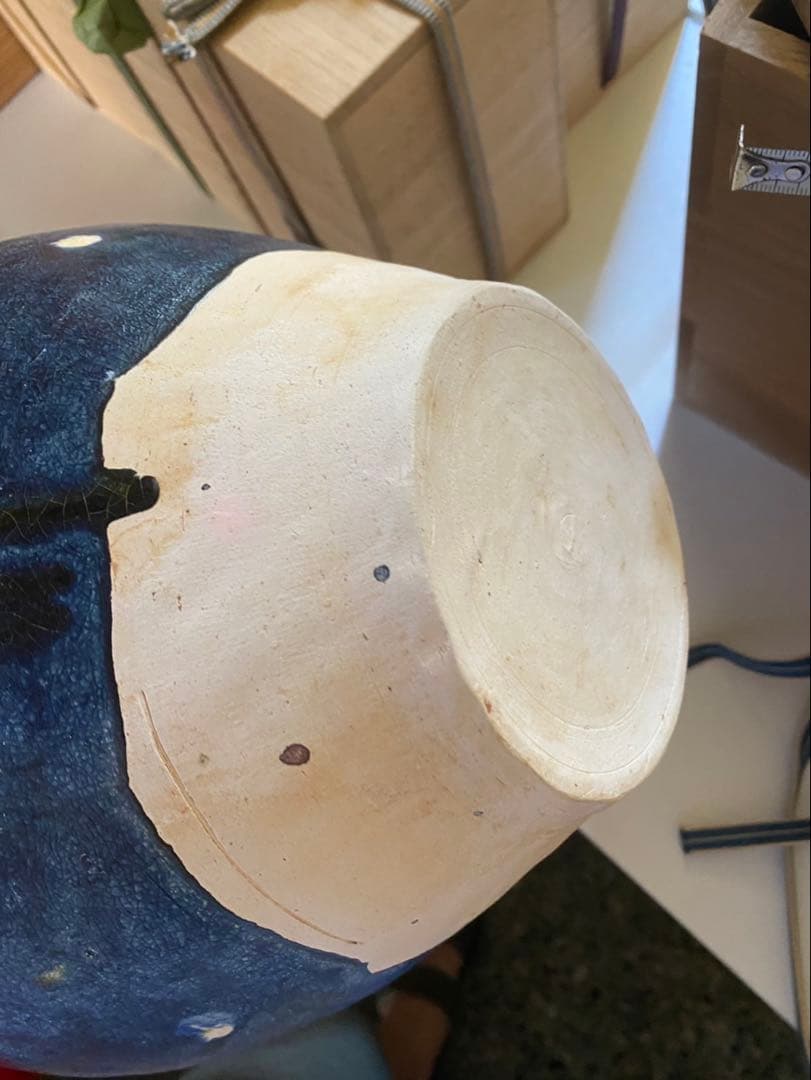 ‼️専用になりました‼️リサイクルFORT‼️new9/10唐物⑧‼️唐三彩藍彩壺箱入