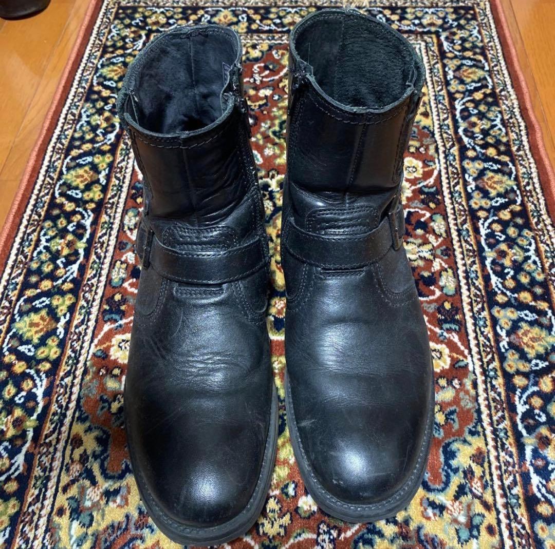 靴 Y2K black engineer boots
