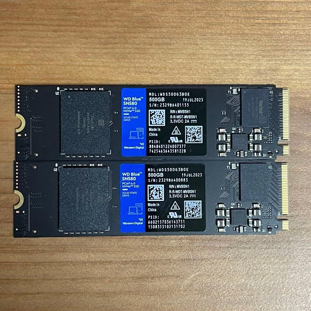 Western Digital SN580 500GB SSD 2個セット