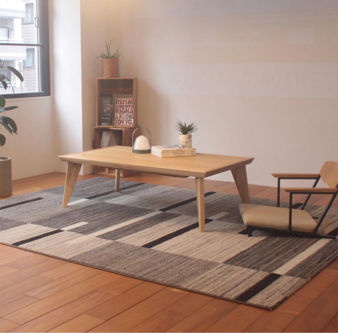 ✴︎SALE✴︎【Rigna】INFINITY ストライプ模様 グレー系ラグ 大判