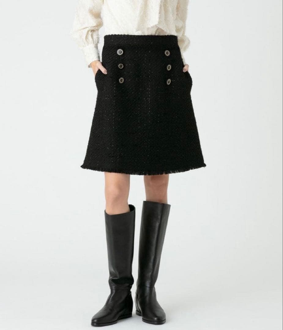 LOULOU WILLOUGHBY ジオリカラメツイードスカート S