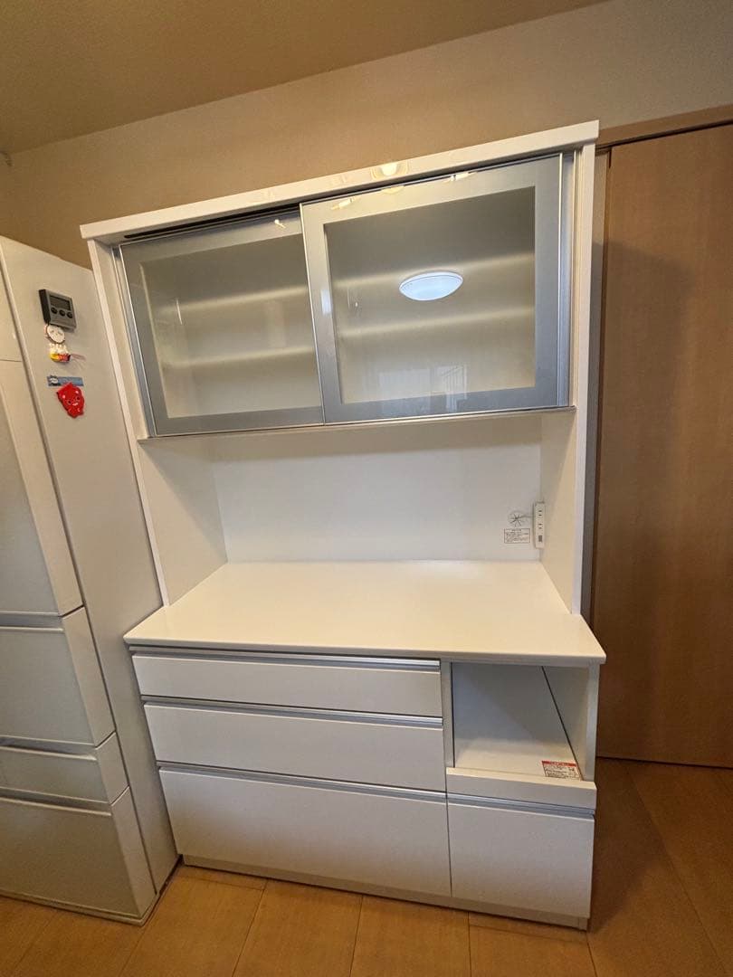 【美品】ニトリ　カップボード　ホワイトW120