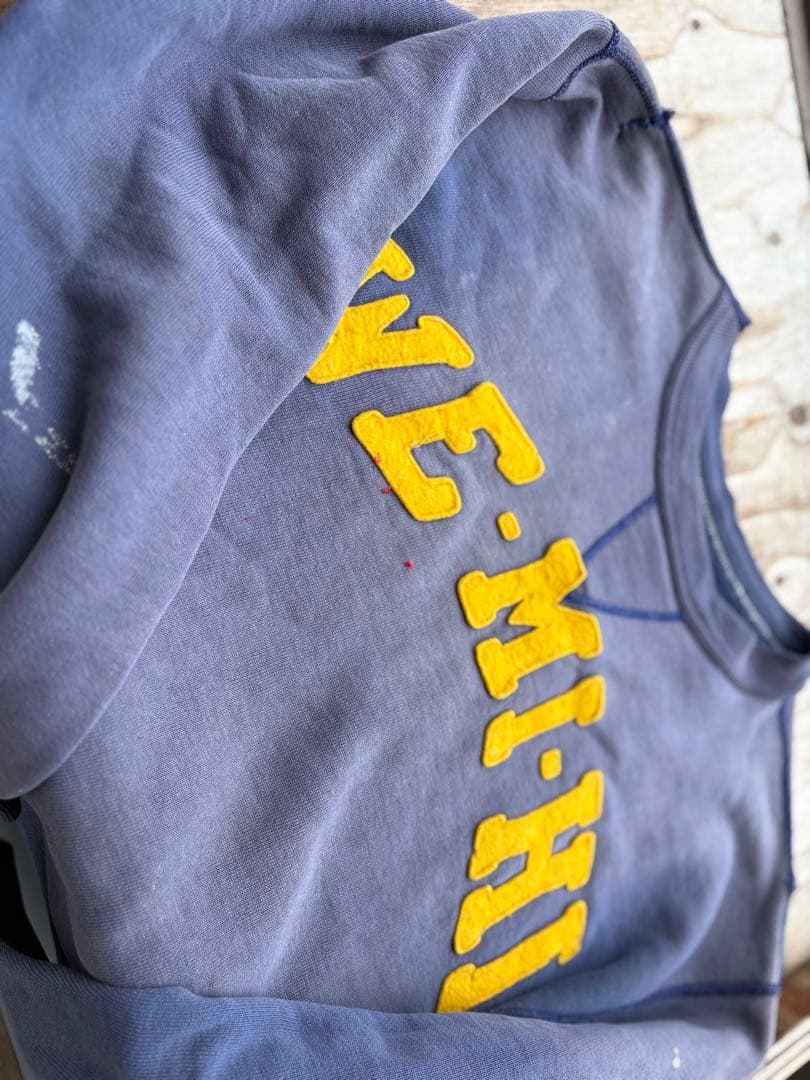 ひ*な様 50s〜60s 前Vスウェット 茄子コン ナス紺 サンフェード フェル