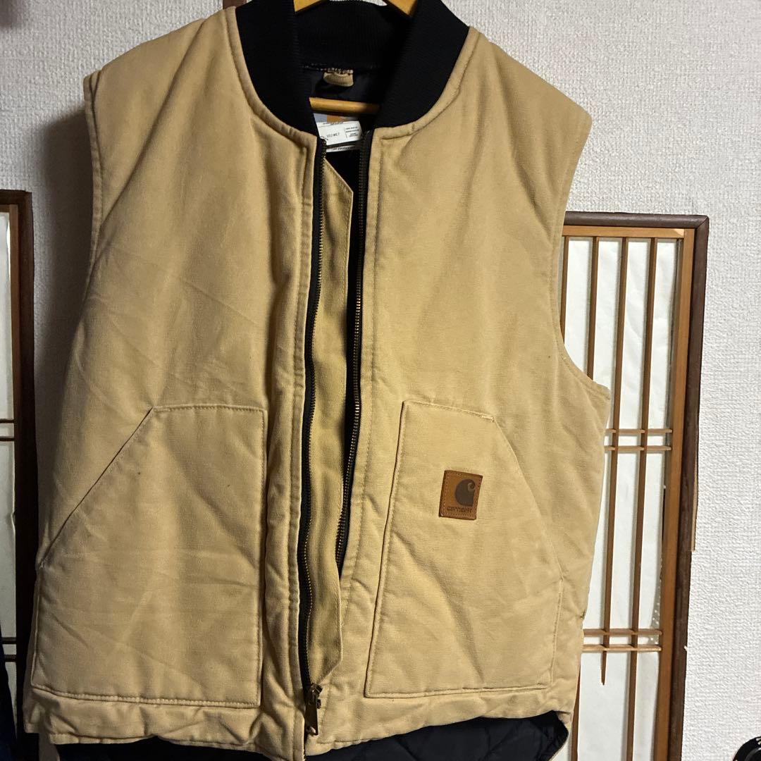 carhartt ベージュ ジップアップ ベスト