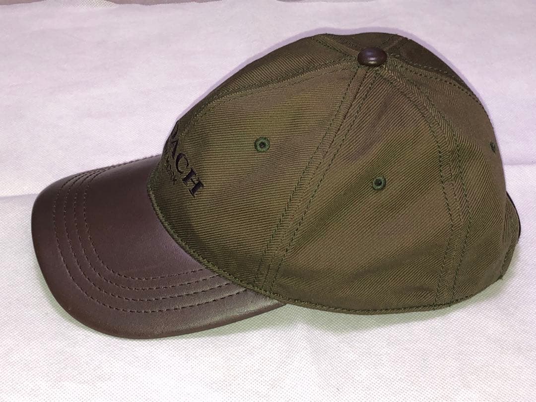 コーチ COACH ベースボール キャップ ウィズ レザー ブリム本革　美品