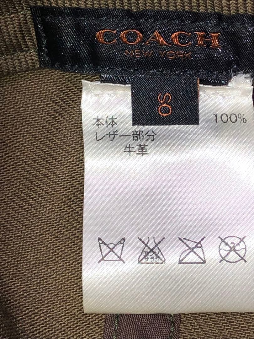 コーチ COACH ベースボール キャップ ウィズ レザー ブリム本革　美品