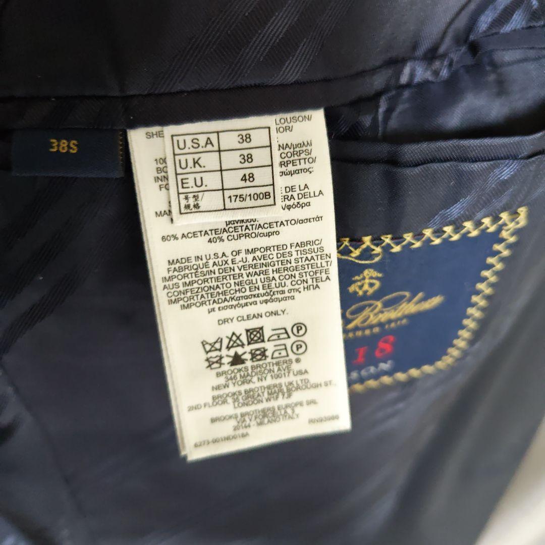 ブルックスブラザーズ38サイズ、ネイビー シングルブレスト ブレザー