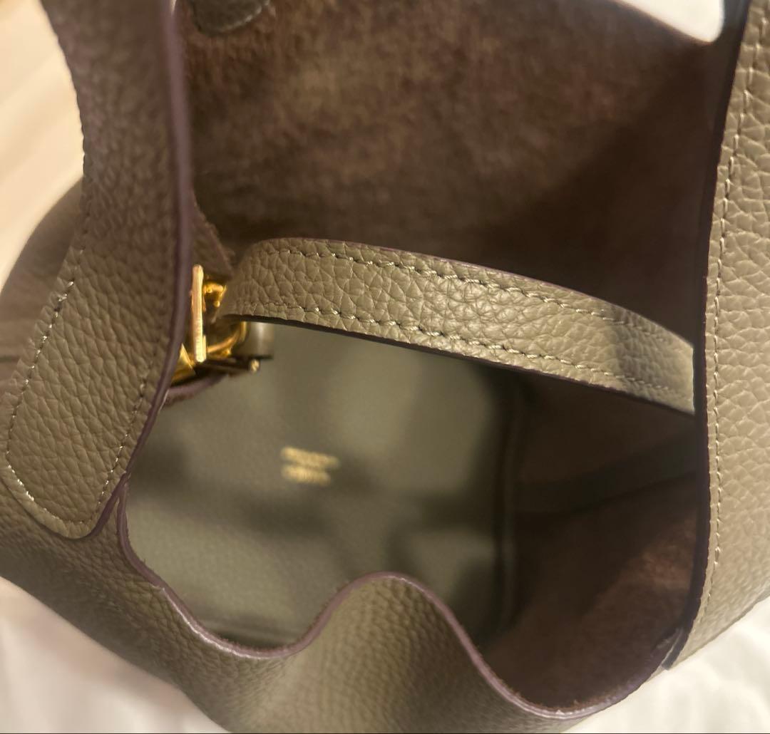 キューブバッグ　エトープ×ゴールド金具PM 本革 キューブバッグ　ノーブランド