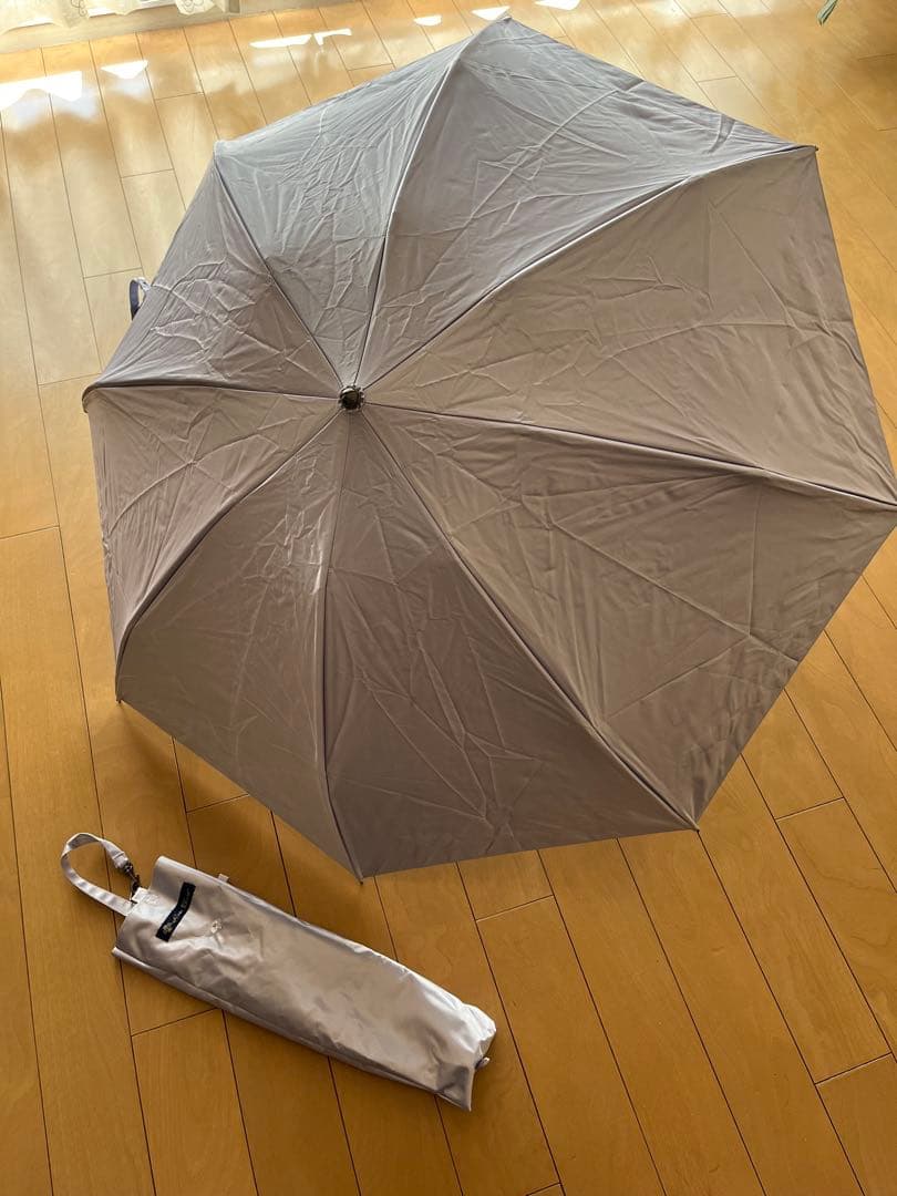 美品　芦屋ロサブラン　3段折りたたみ日傘　晴雨兼用　ラベンダー　完全遮光100%