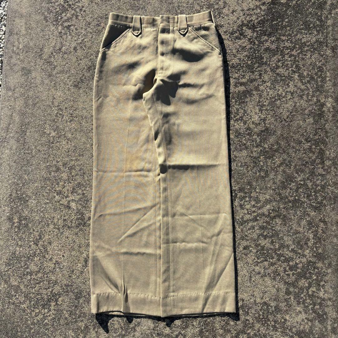 70s usa製　ウールスラックス　ウエスタン　極太　ギャバ　vintage