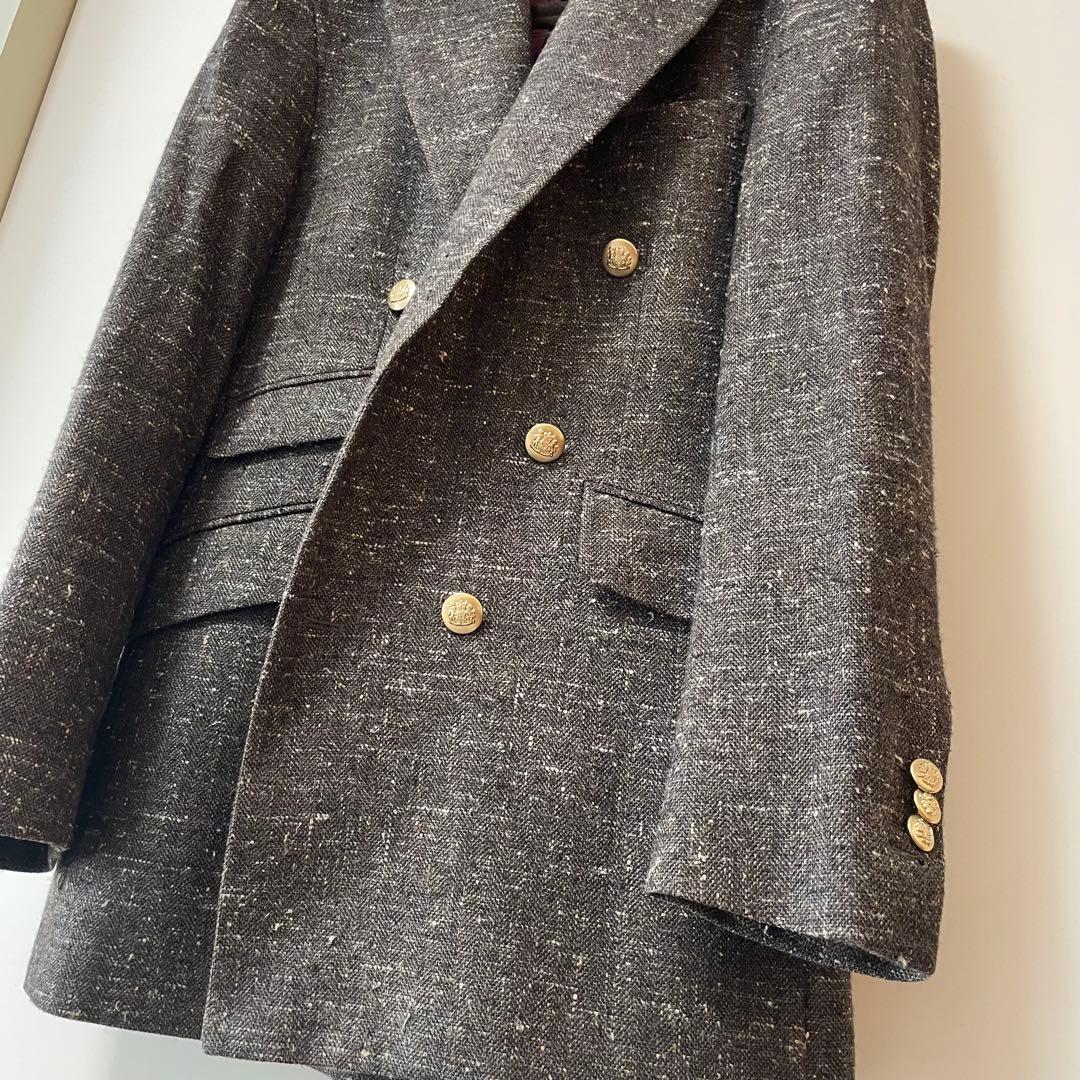 【極美品】E.THOMAS生地　ダブルジャケット(オーダー)