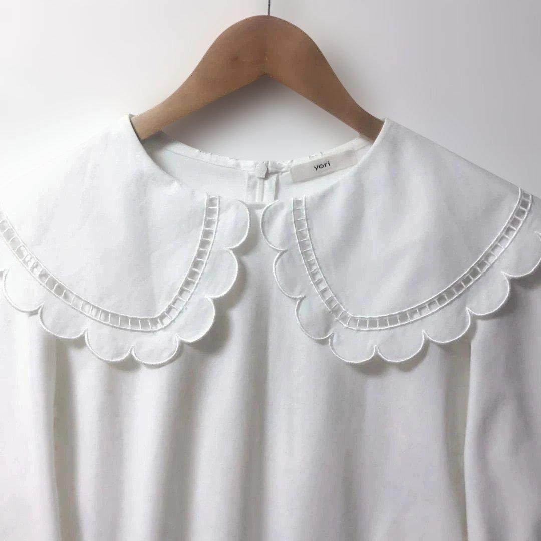 yori ヨリ スカラップカラー ロンTee