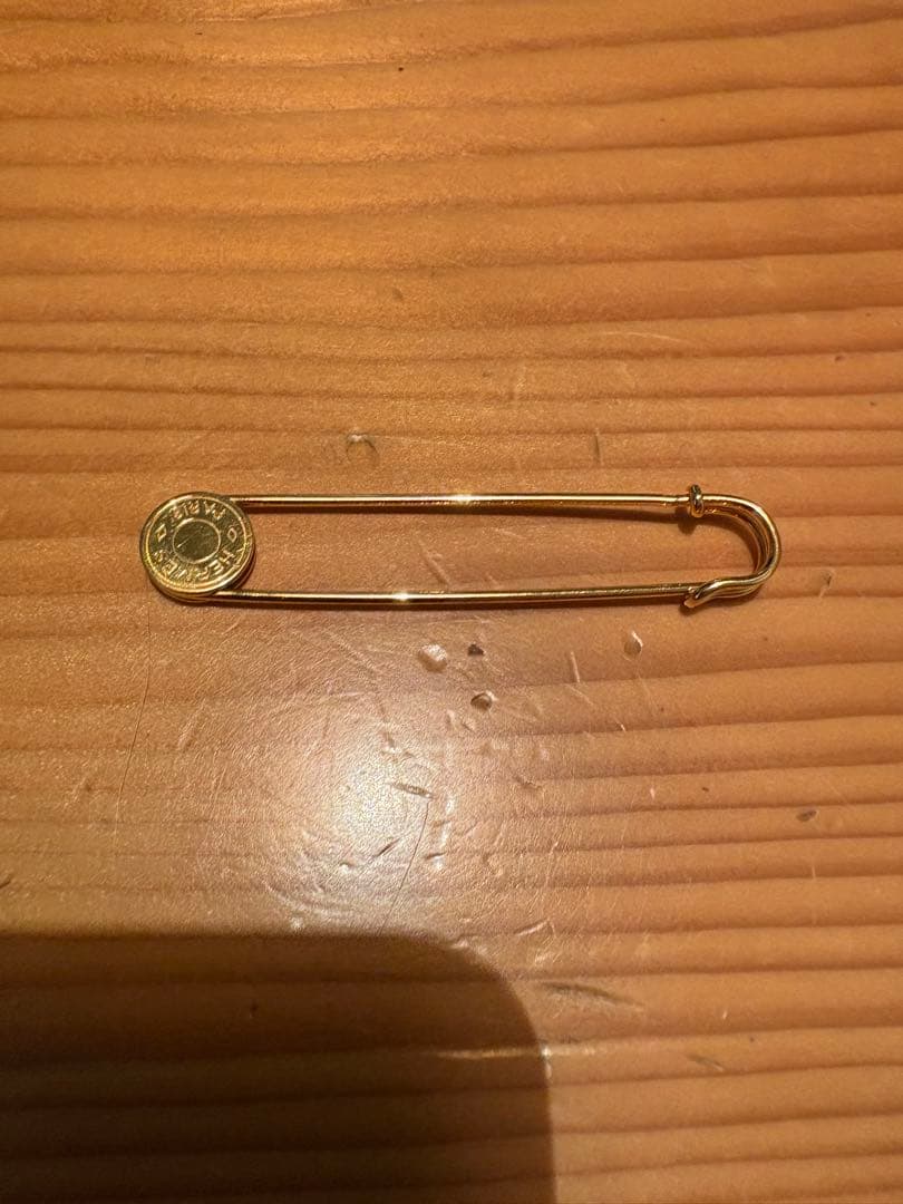 ⭐︎最安値⭐︎確実正規品【中古】エルメス セリエ 安全ピン ピンブローチ ゴールド