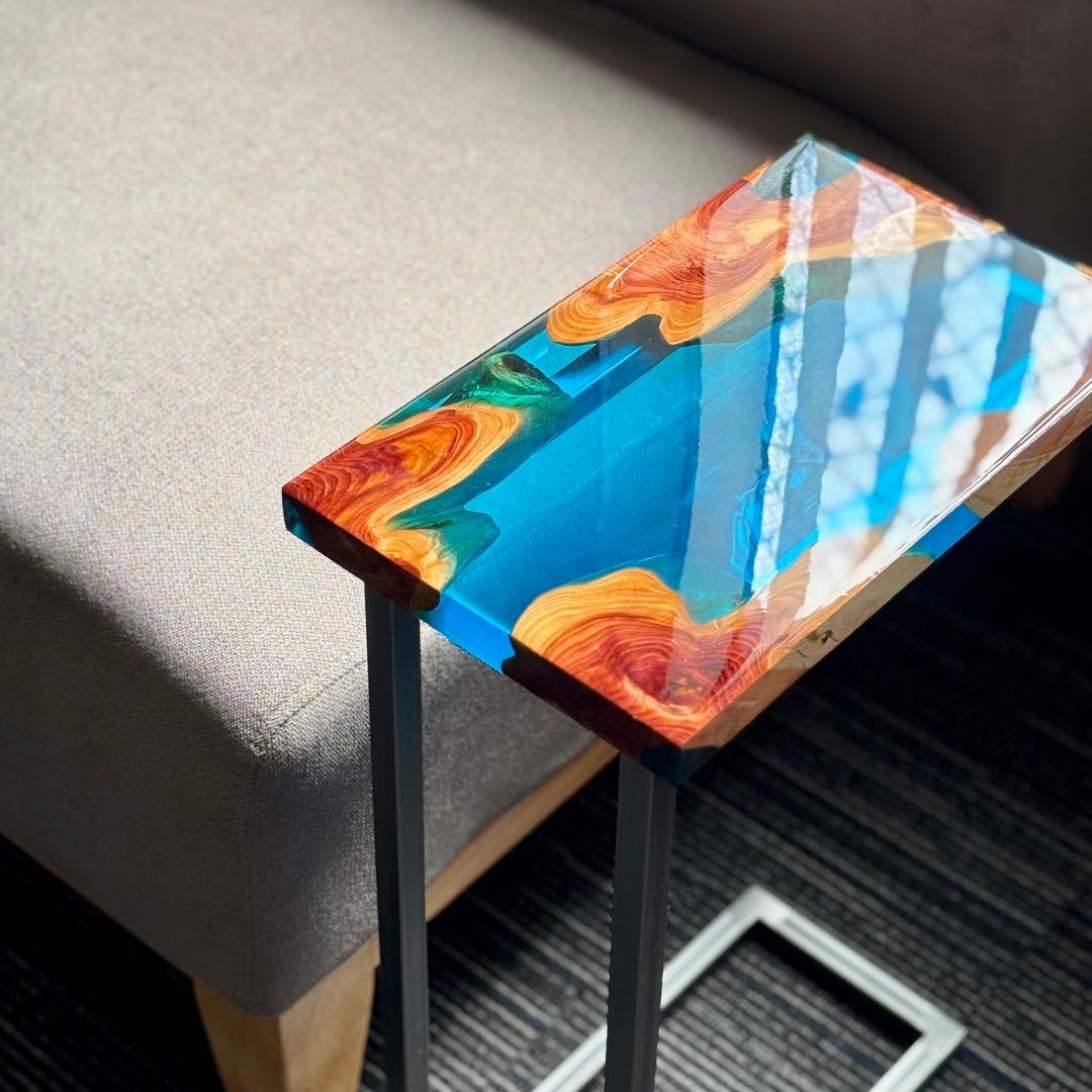 サイドテーブル アイアン 無垢 木製 おしゃれ アンティーク コの字 ミニ 伊吹