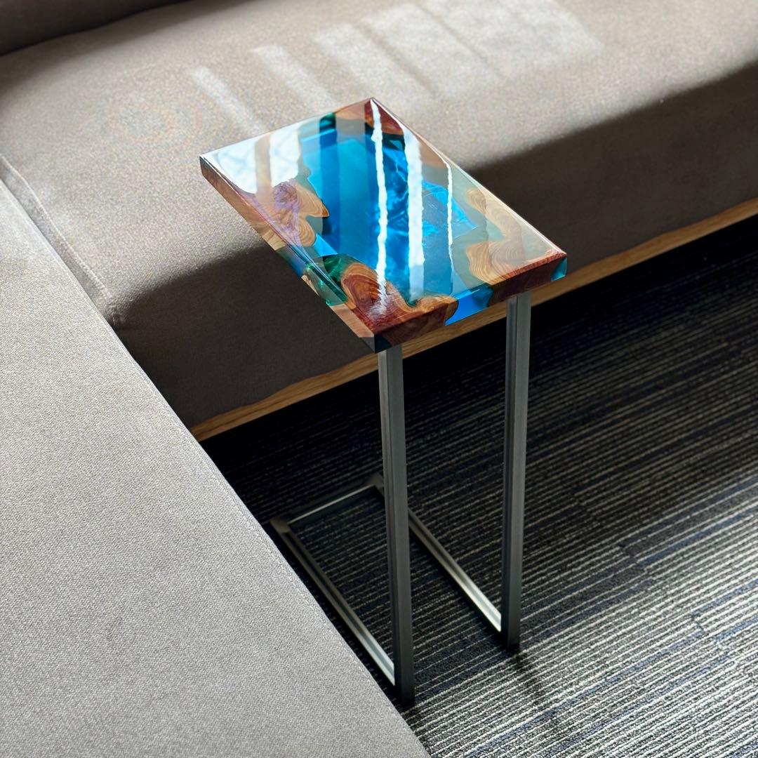 サイドテーブル アイアン 無垢 木製 おしゃれ アンティーク コの字 ミニ 伊吹