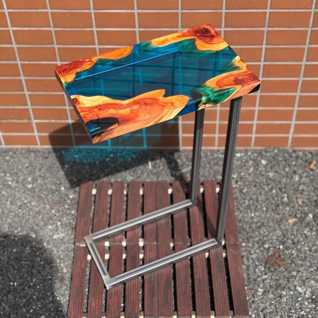 サイドテーブル アイアン 無垢 木製 おしゃれ アンティーク コの字 ミニ 伊吹