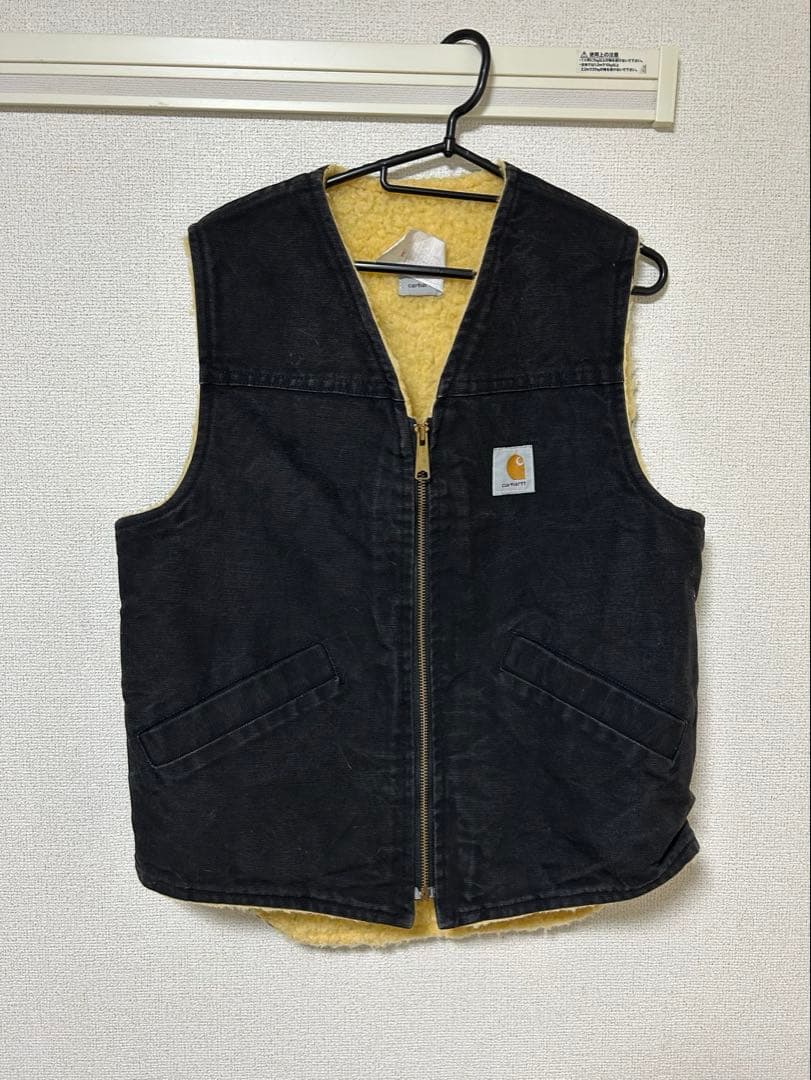 USA製　carhartt カーハート　ダック　裏ボアベスト　ビンテージ