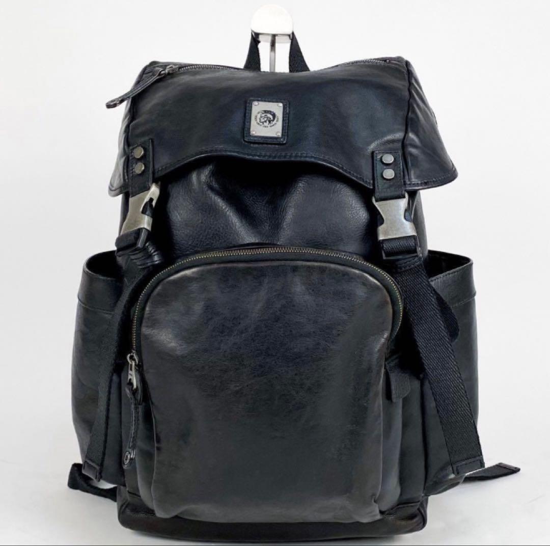 菊*川様 DIESEL ブラック レザー バックパック　美品