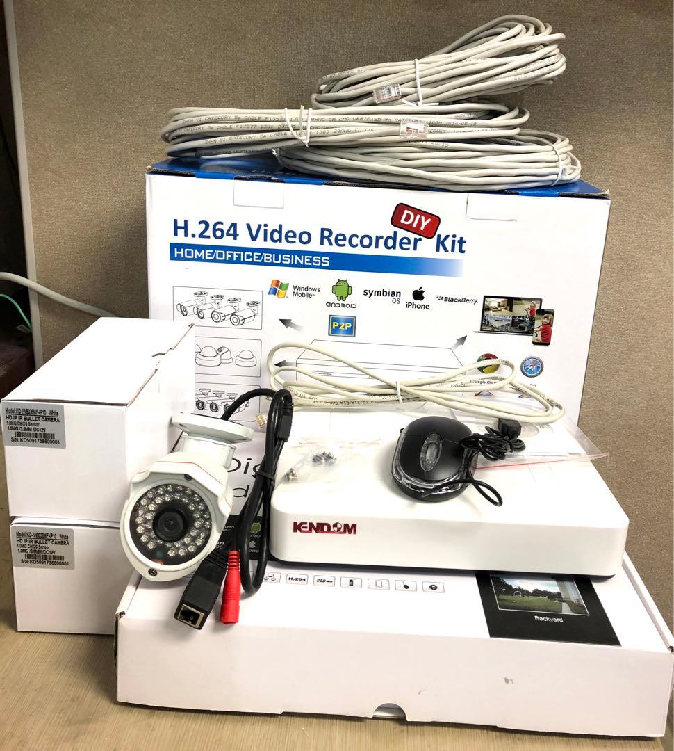 POE 防犯カメラ3台 と録画機 NVR セット 2TB HDD付