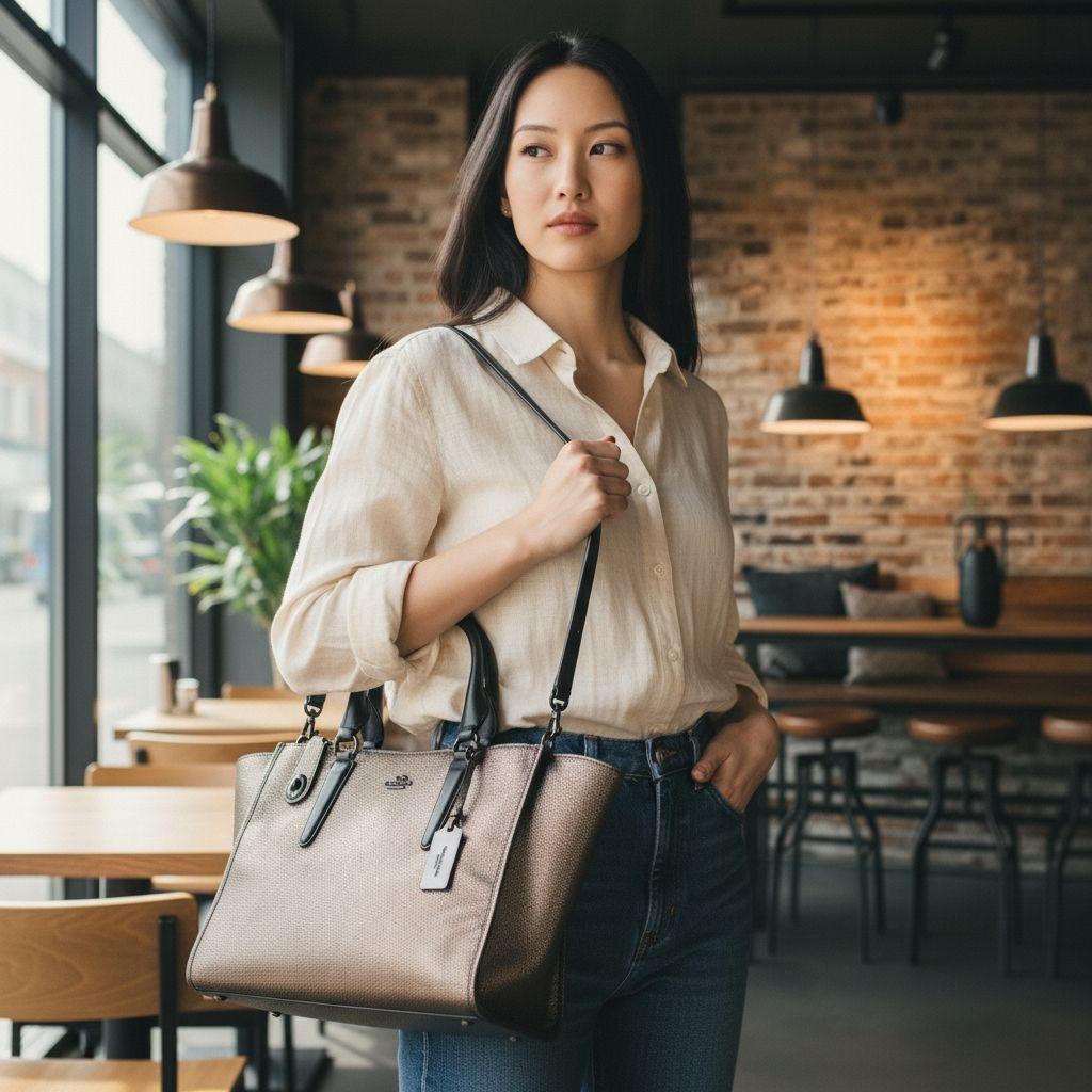 【美品】COACH コーチ ハンドバッグ ショルダー メタリックゴールド