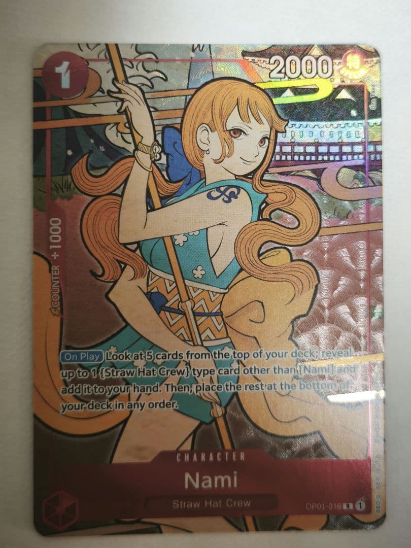ワンピースカード　1stAnniversary　英語版　ナミ　プロモ　浮世絵