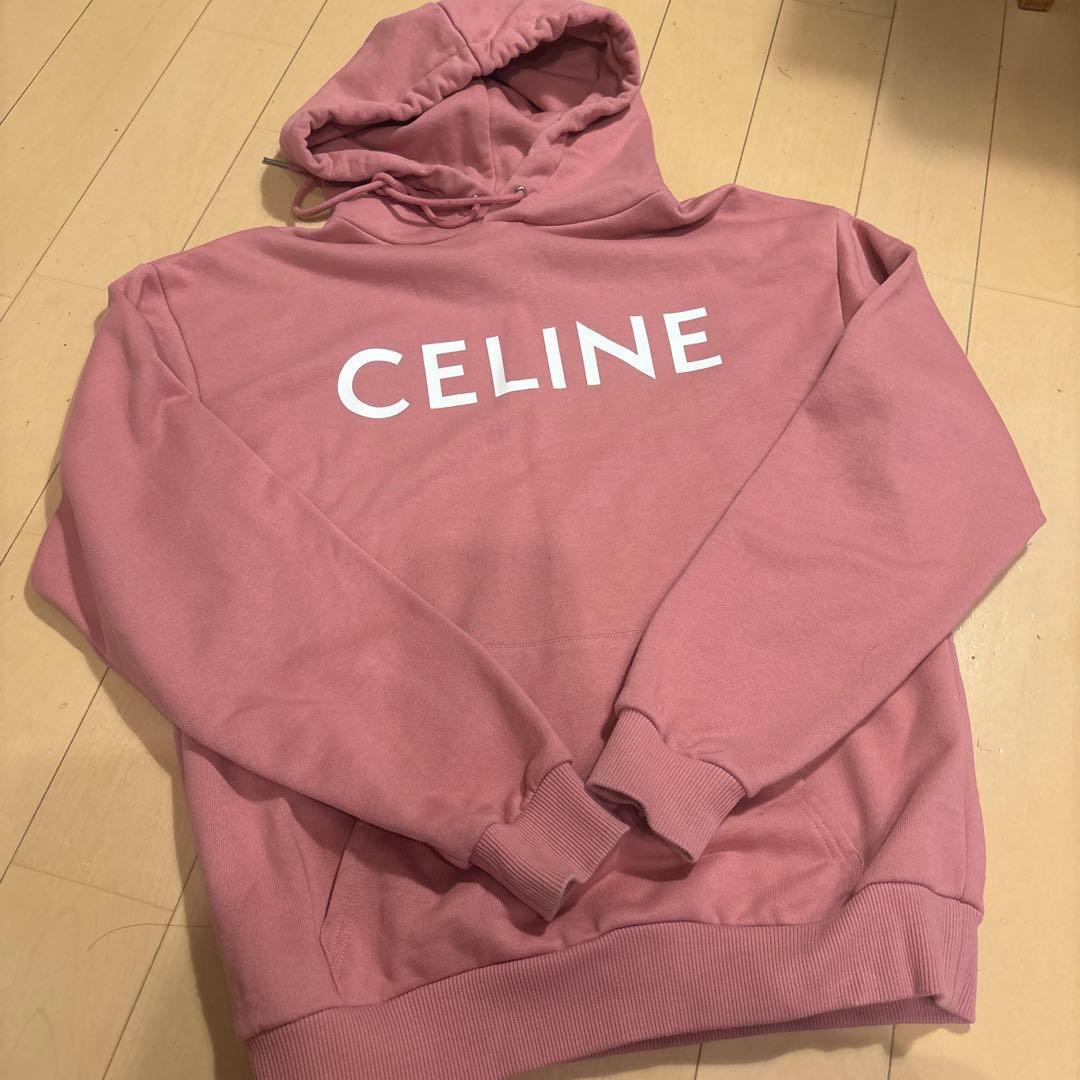 CELINE ピンク フード付きパーカー