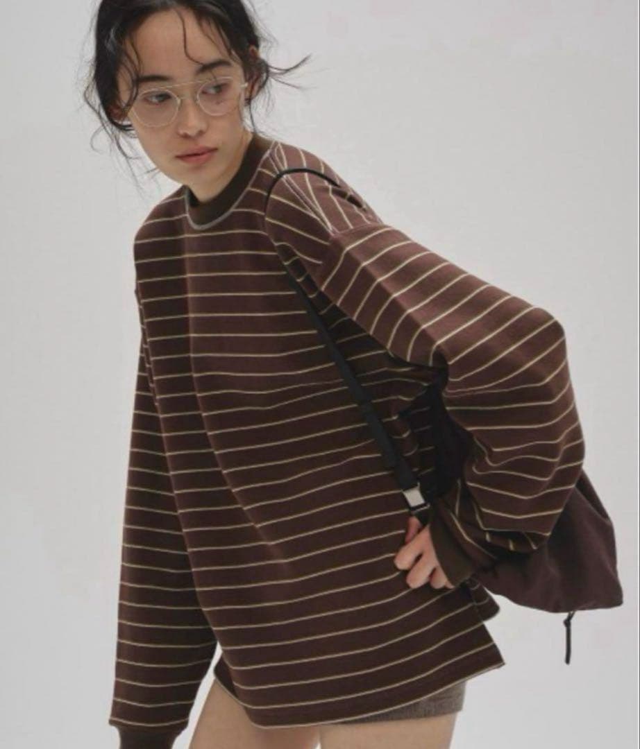 難あり【新品】todayful Border Long T-shirts チョコ