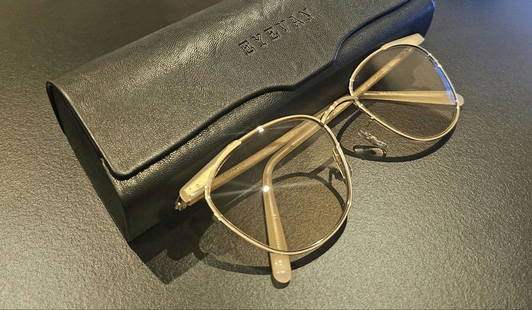 EYEVAN EIIwood ゴールドラウンドサングラス