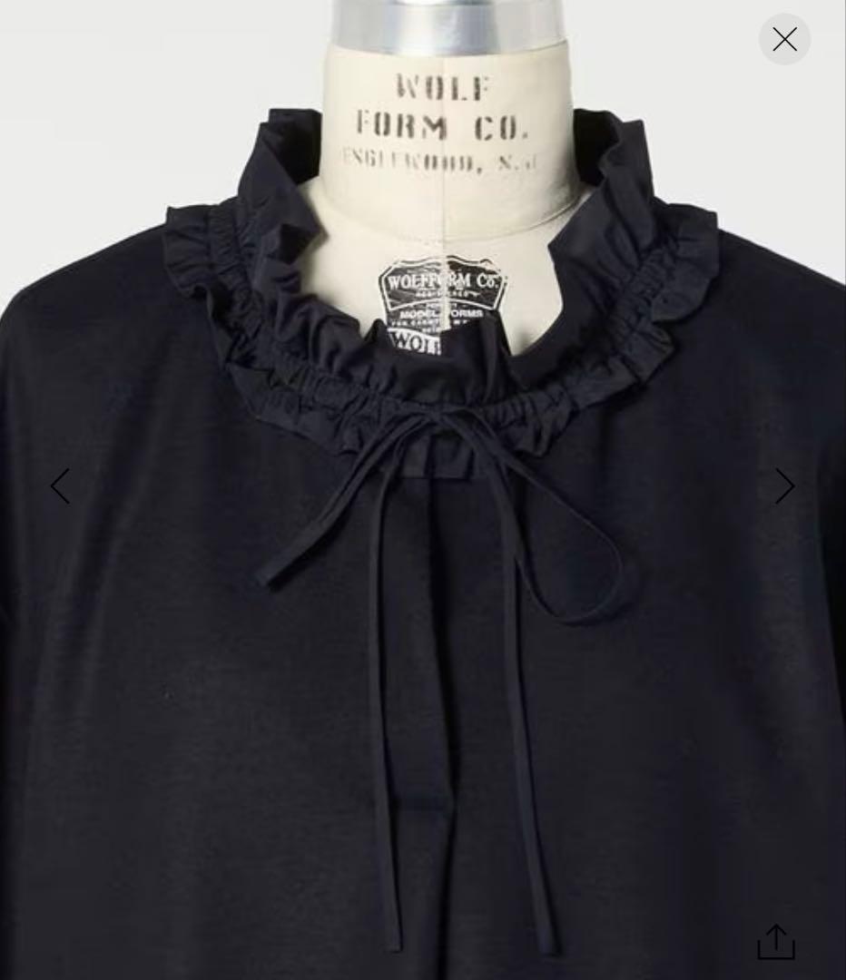 ドゥロワー ギャザーカラーロングスリーブブラウス2025Drawer