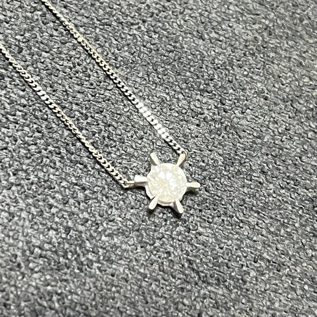 Pt850 プラチナ ネックレス シンプル チェーン　czキュービックジルコニア