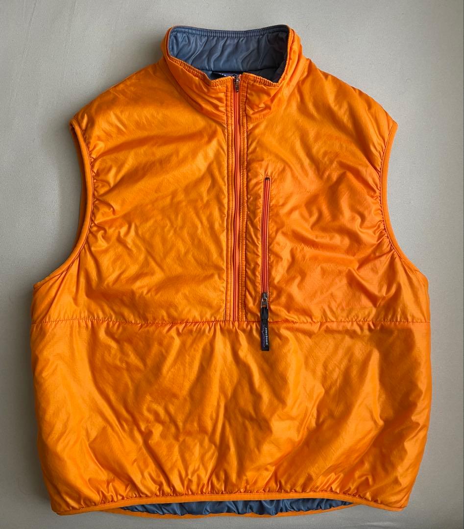 希少97年USA製patagoniaパタゴニア パフボール ベストLマンゴー