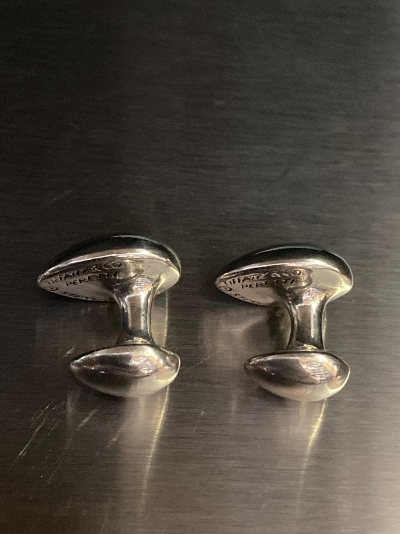 美品 ティファニー ティアドロップ エルサペレッティ カフス ラージ シルバー