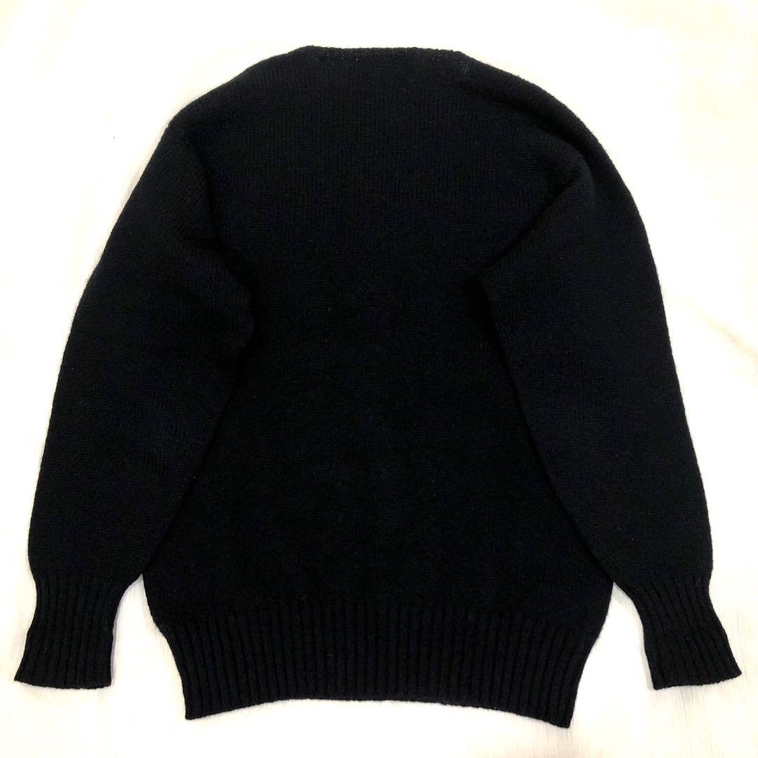 ラルフローレン 黒ニット セーター 90s ワンポイント 赤ポニー 古着