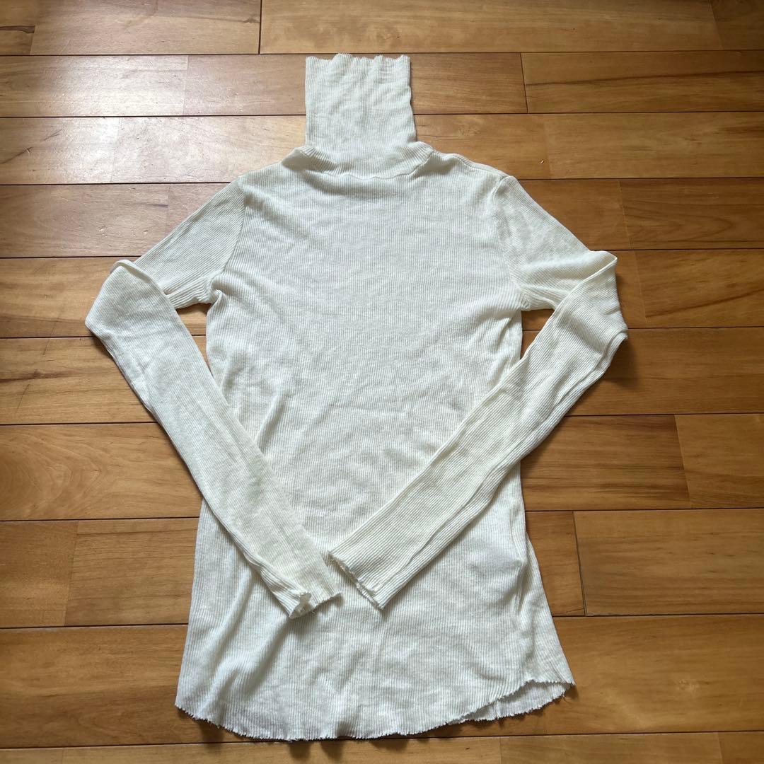 ソージュ　カシミヤ混コットタートル　人気色ホワイトＭ