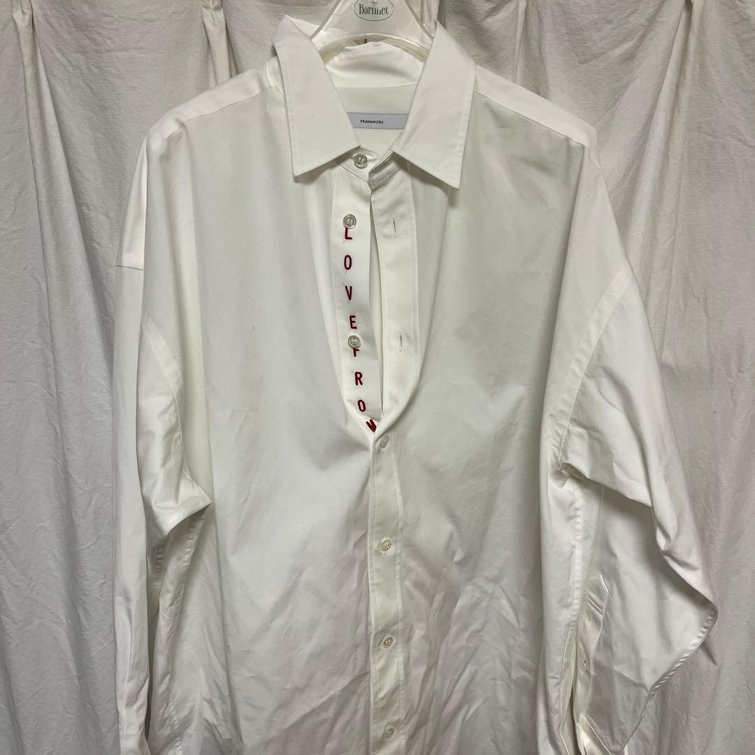 フレームワーク　新品未使用　ホワイト LOVE FOR YOU 刺繍 シャツ