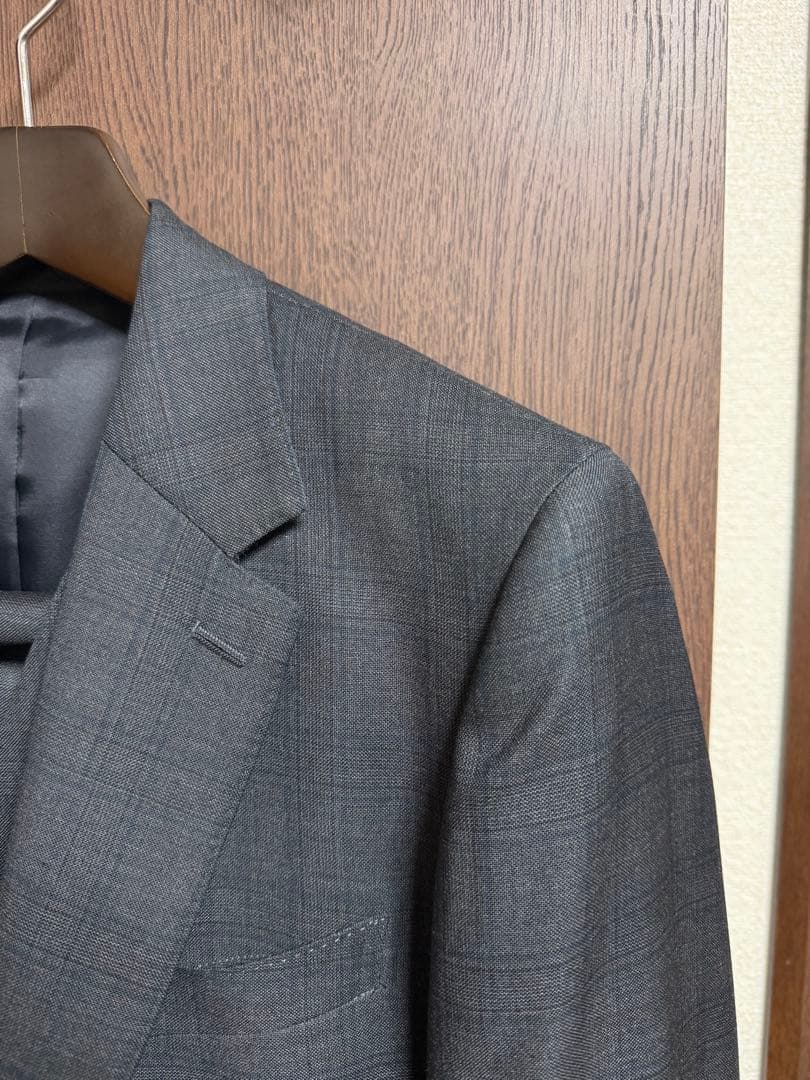 AB4新品未使用！極上イタリアREDAウール100%グレー3ピーススーツ！極小訳
